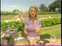Sandra Lee, holding a jar of Cheez Whiz from a 2004 episode of Semi-Homemade Cooking with Sandra Lee.